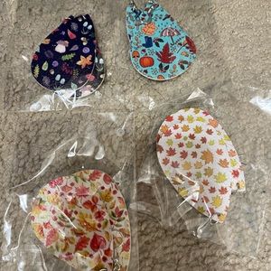 Faux leather earrings all brand new